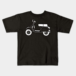 Vespa P125x White Outline Kids T-Shirt